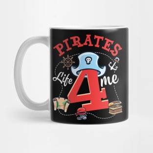 4th Birthday Boy Pirates Life B-day Gift For Boys Kids Mug